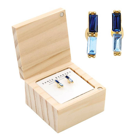 Treasure Box Earrings - Blue Flower