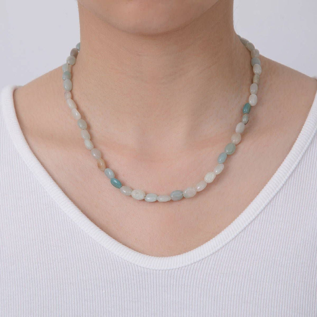 Oblong Amazonite Beaded Necklace