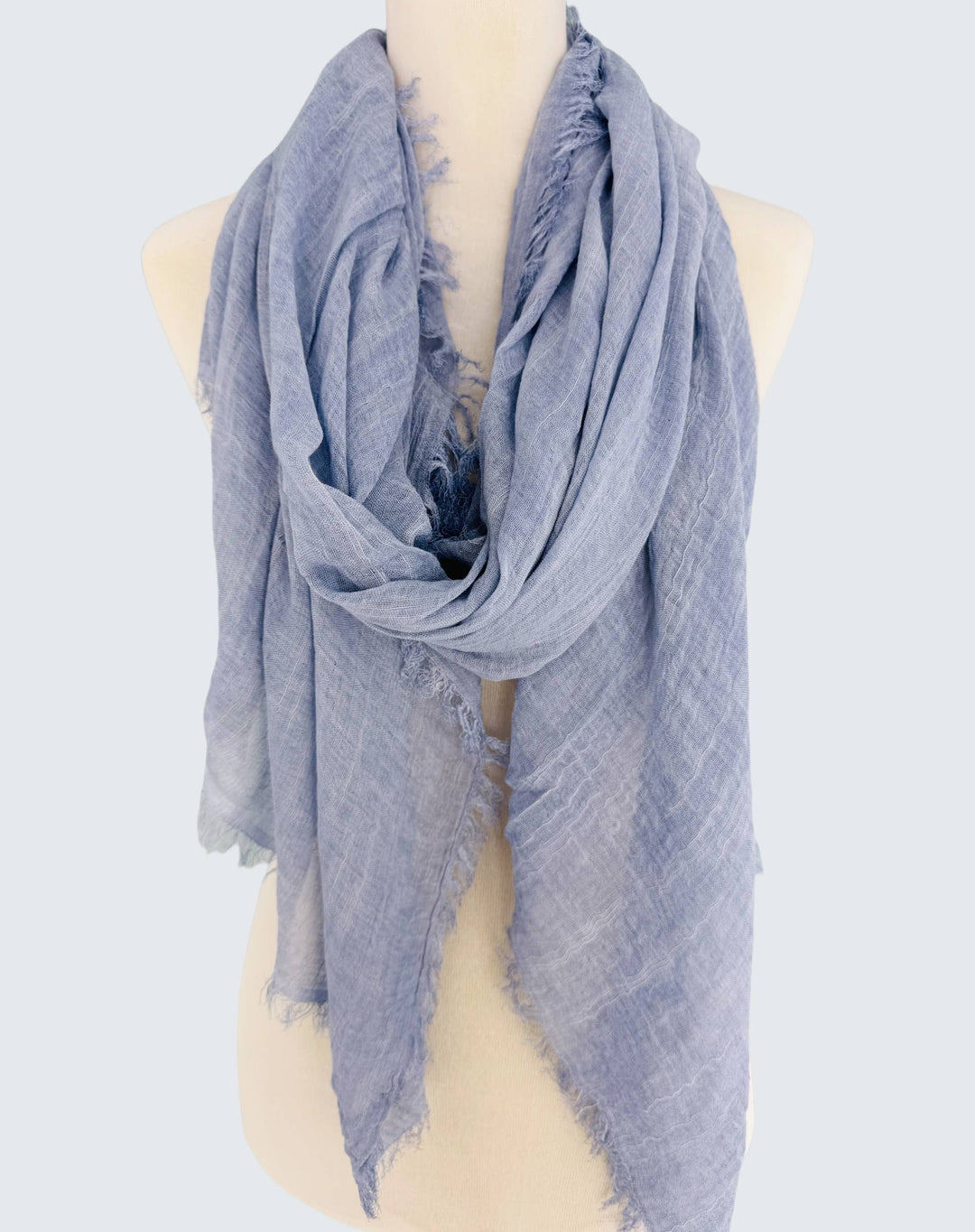 Stonewashed Solid Color Frayed Oversized Scarf
