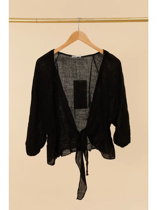 Tie Wrap Linen Top