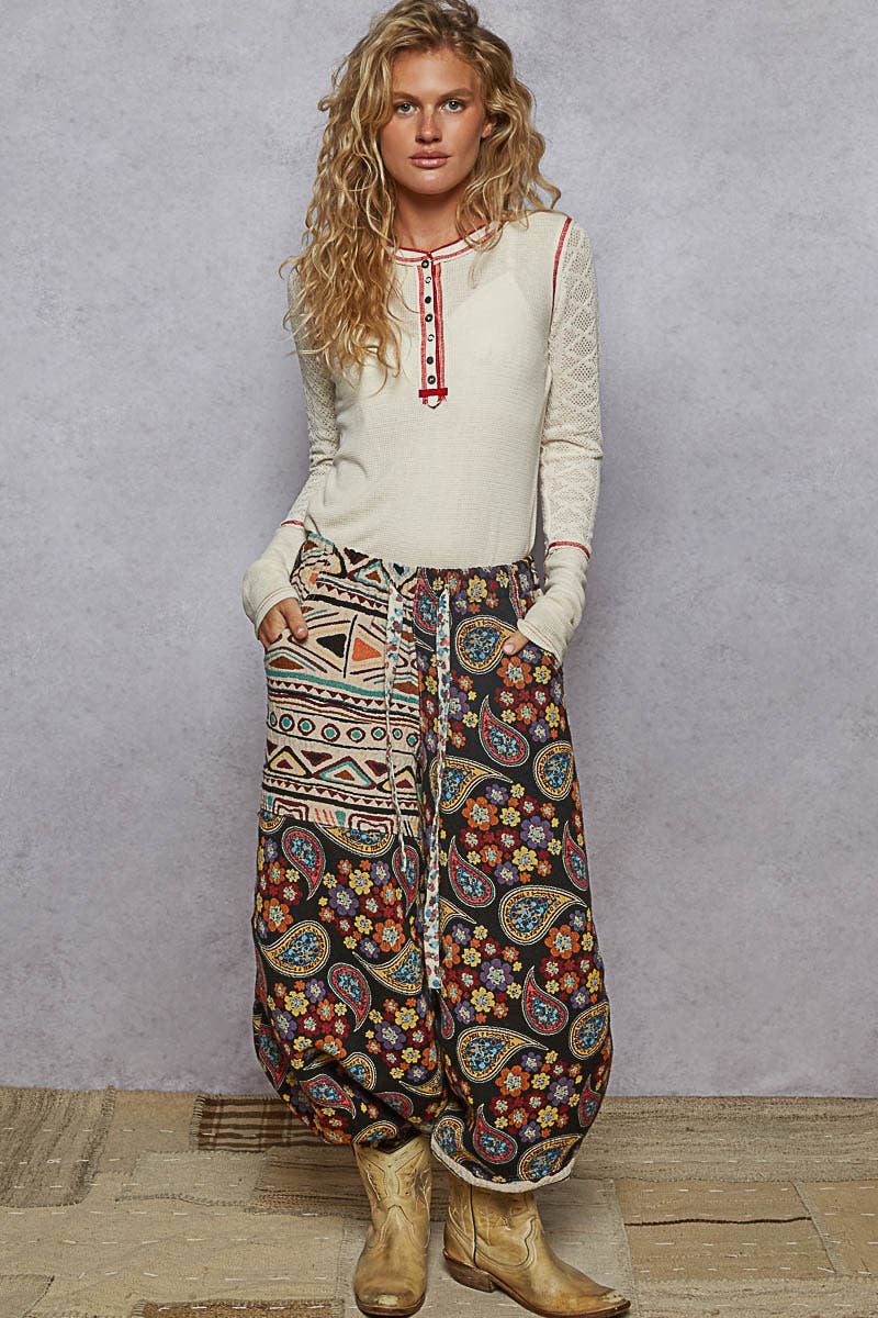 Cut And Sew Mixed Knit Top