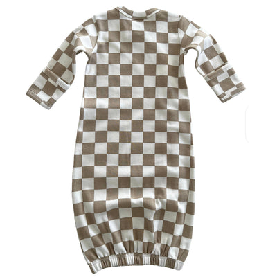 SIIX Collection Tiramisu Checkerboard / Organic Gown - Simple Good