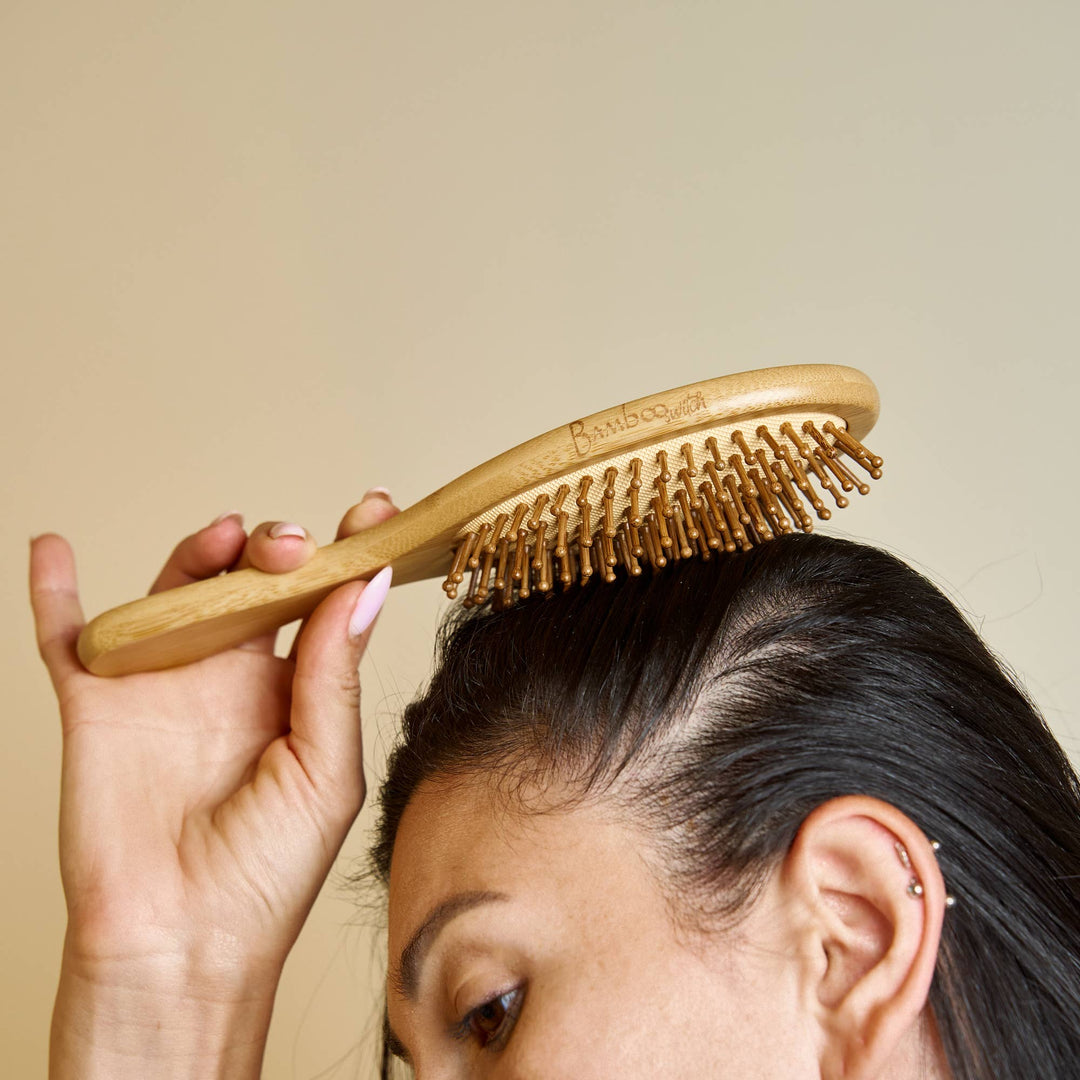 Bamboo Paddle Hairbrush - Round