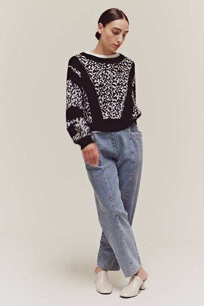 Dolman Sleeve Jacquard Sweater