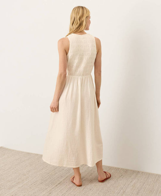 Coastal Double Gauze Smocked Dress