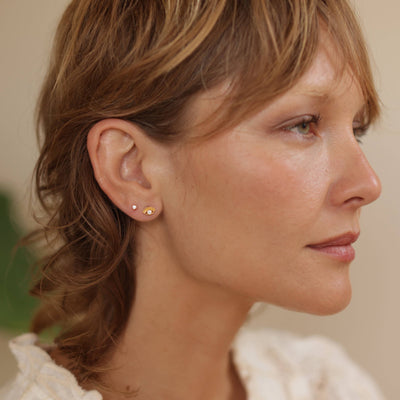 Eye Stud Earring with Crystal