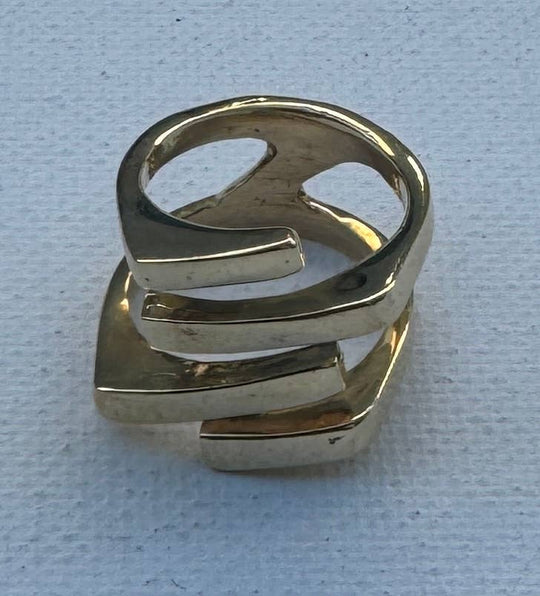 Architectural Wrap Brass Ring