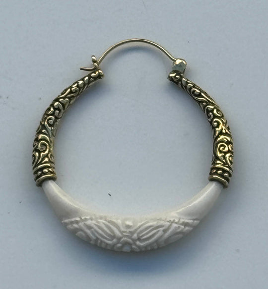 Horn Crescent Hoop Earrings 