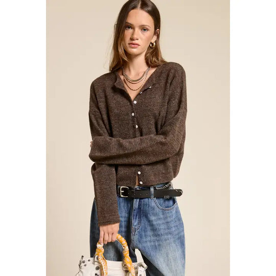 Essential Button Down Cardigan Top
