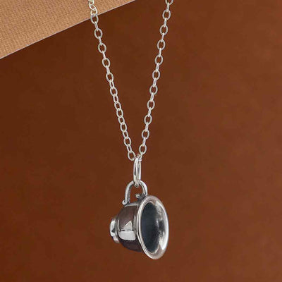 Sterling Silver Teacup Necklace