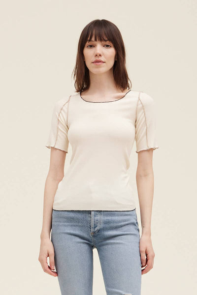 Contrast Merrow Rib Tee