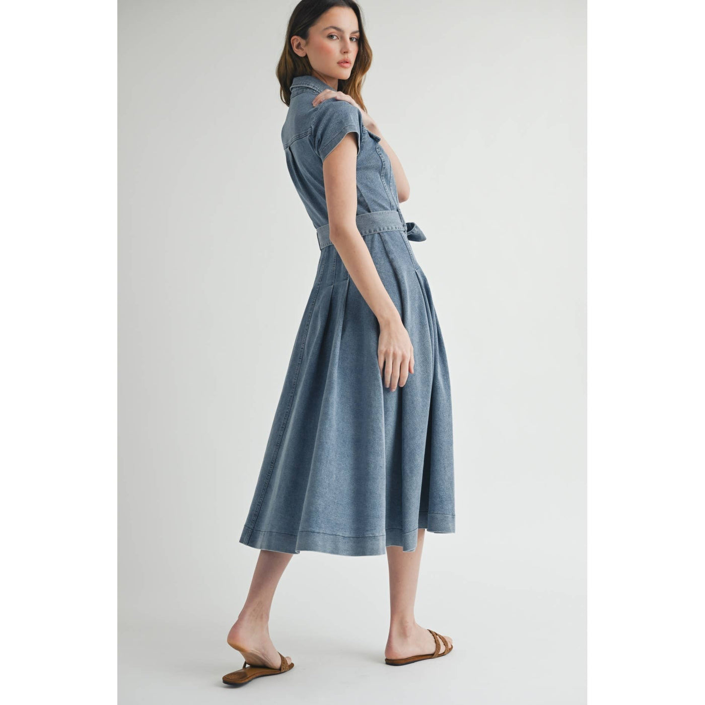 Denim Button Down Shirt Dress