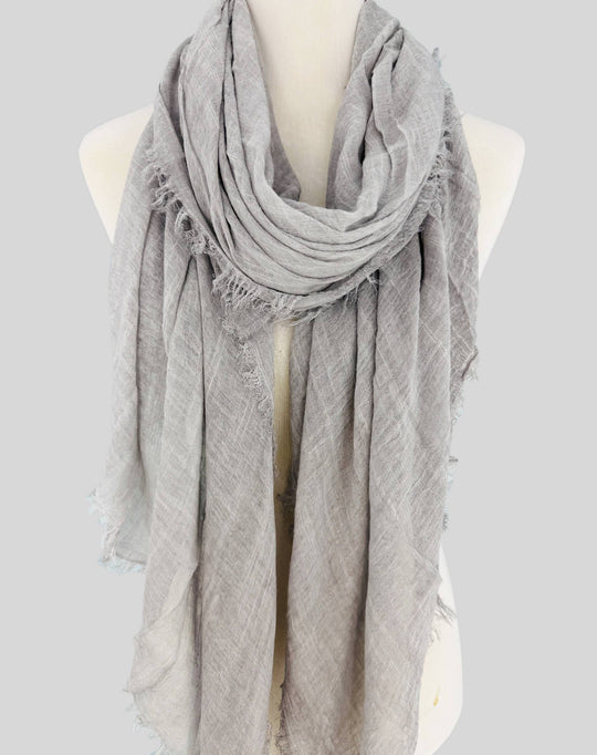 Stonewashed Solid Color Frayed Oversized Scarf