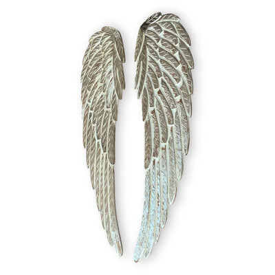Pair of Hand-Carved Wood Wall Angel Wings