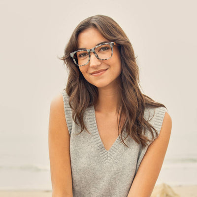Alden Reader - Slate Blue Tort & Zebra Wood