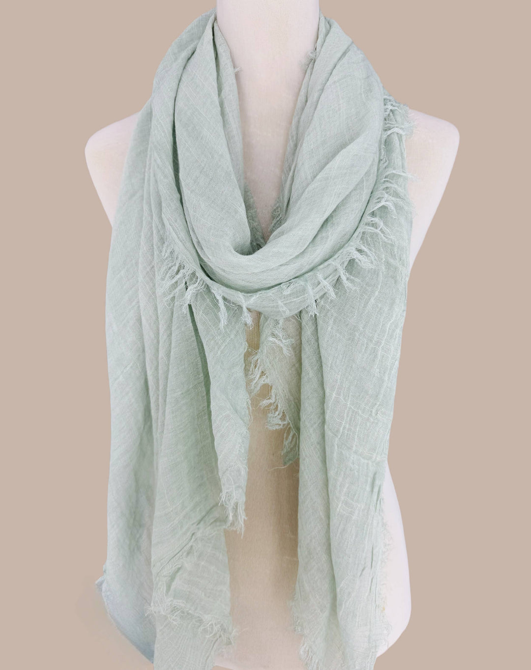 Stonewashed Solid Color Frayed Oversized Scarf