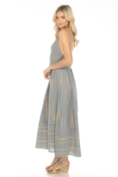Striped Bustier Maxi Dress