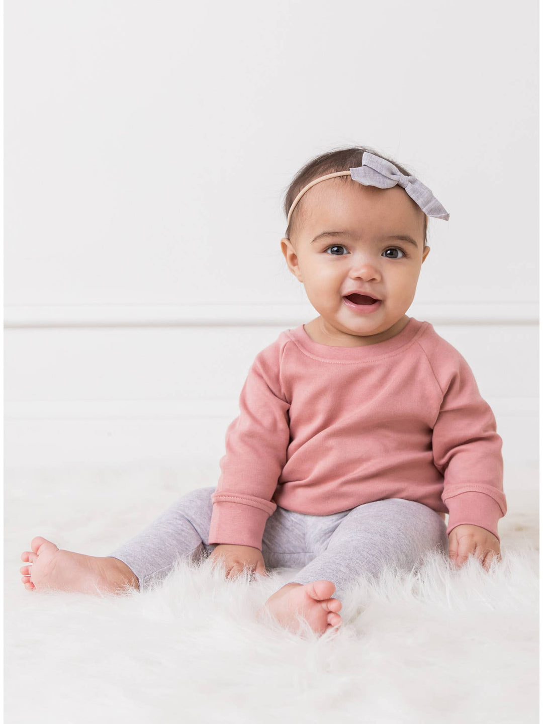 Organic Baby and Kids Portland Pullover in Rose