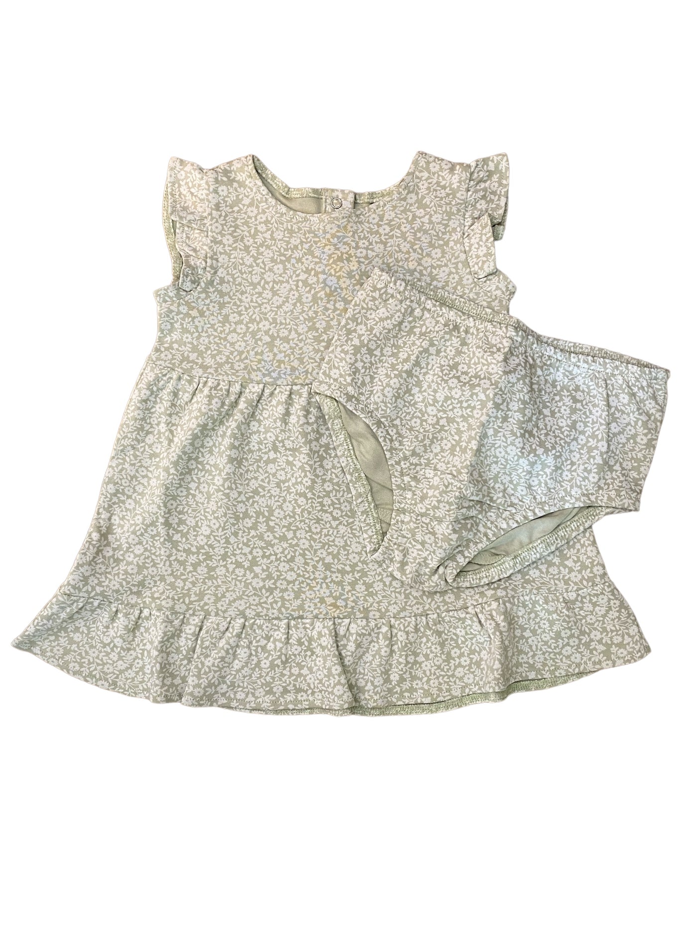 Colored Organics Organic Baby & Kids Tilly Tiered Dress - Gwen Floral / Mint - Simple Good