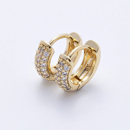 14K Gold Filled Micro Paved CZ Cartilage Huggie