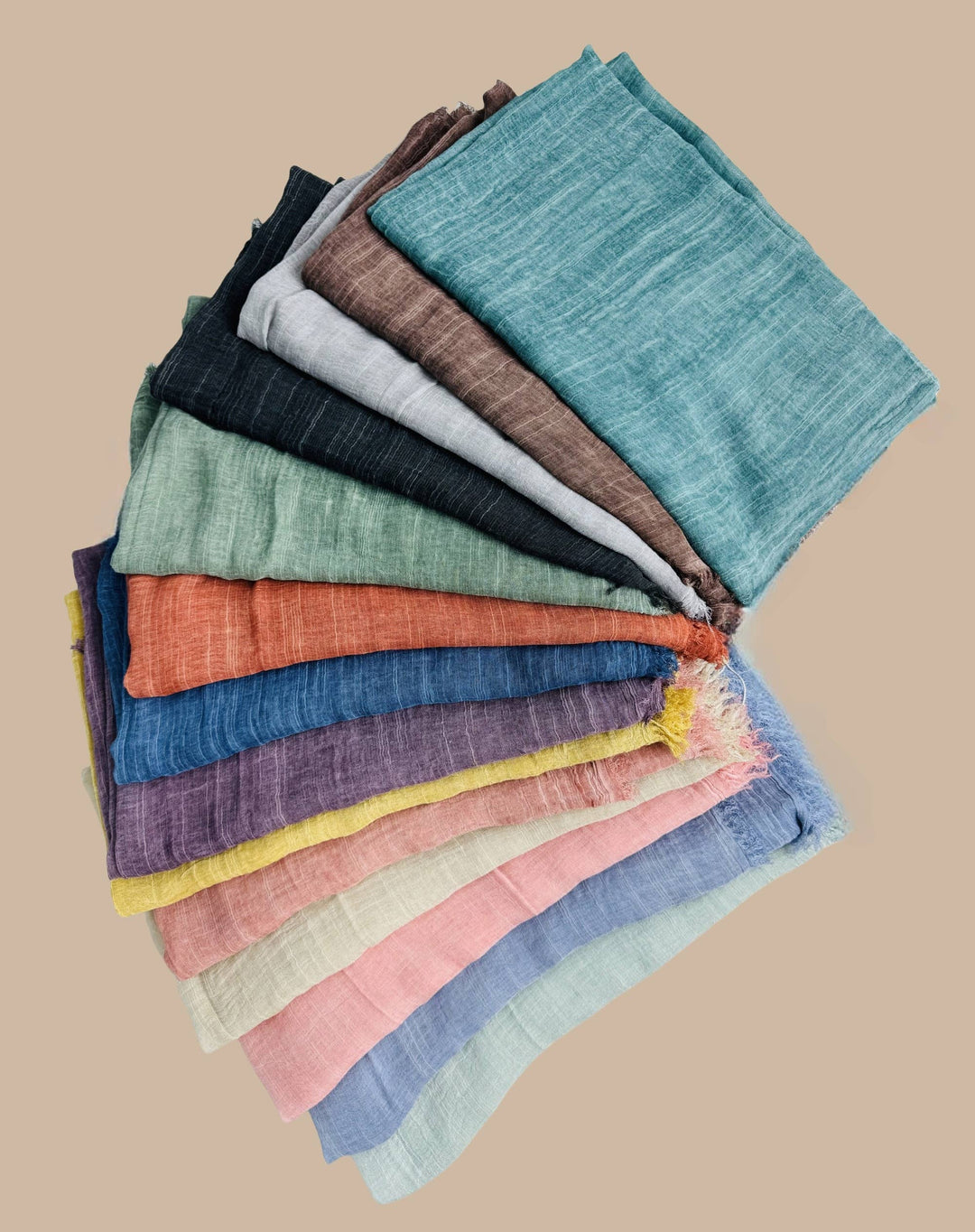 Stonewashed Solid Color Frayed Oversized Scarf