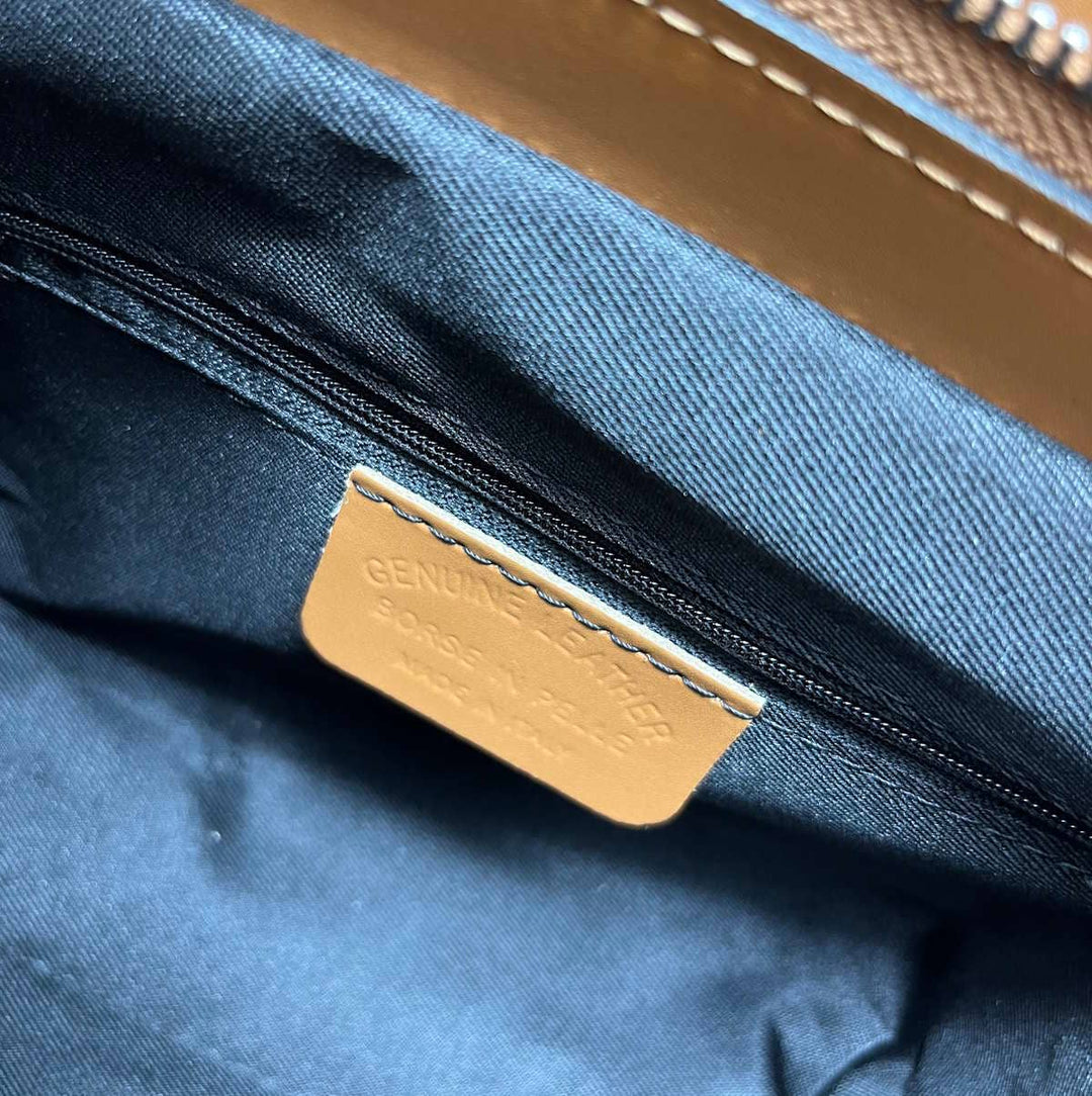 Off White Italian Leather Shoulder Bag