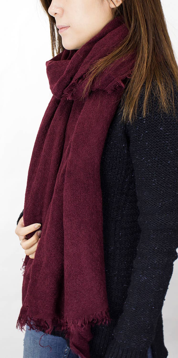 Solid Cashmere Blend Woven Blanket Scarf