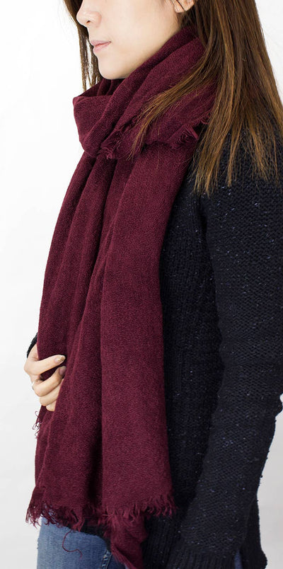 Solid Cashmere Blend Woven Blanket Scarf