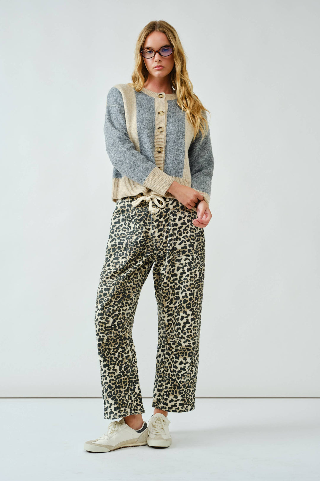 Warm Striped Pullover Cardigan