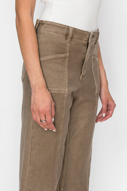 Raw Hem Crop Palazzo Jeans