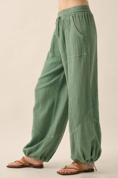 Mineral Washed Crinkle Cotton Parachute Pants