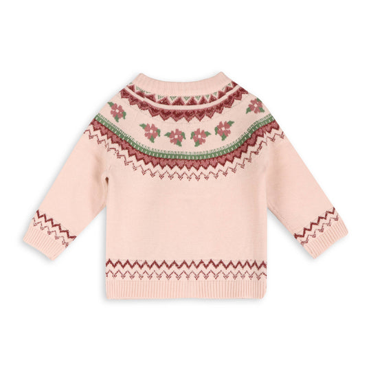 Lily Floral Fair Isle Knit Baby Cardigan
