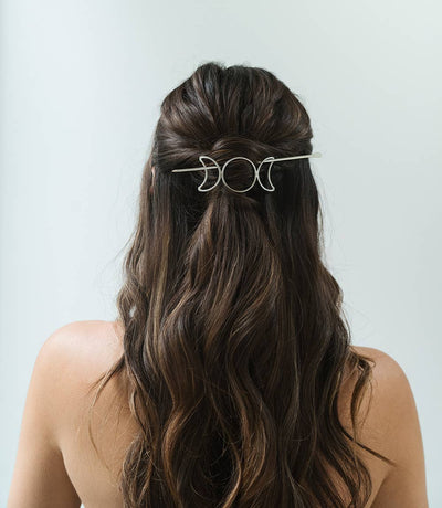 Indukala Moon Phase Hair Slide with Stick