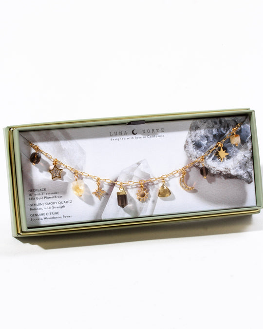 Golden Stardust Charm Necklace