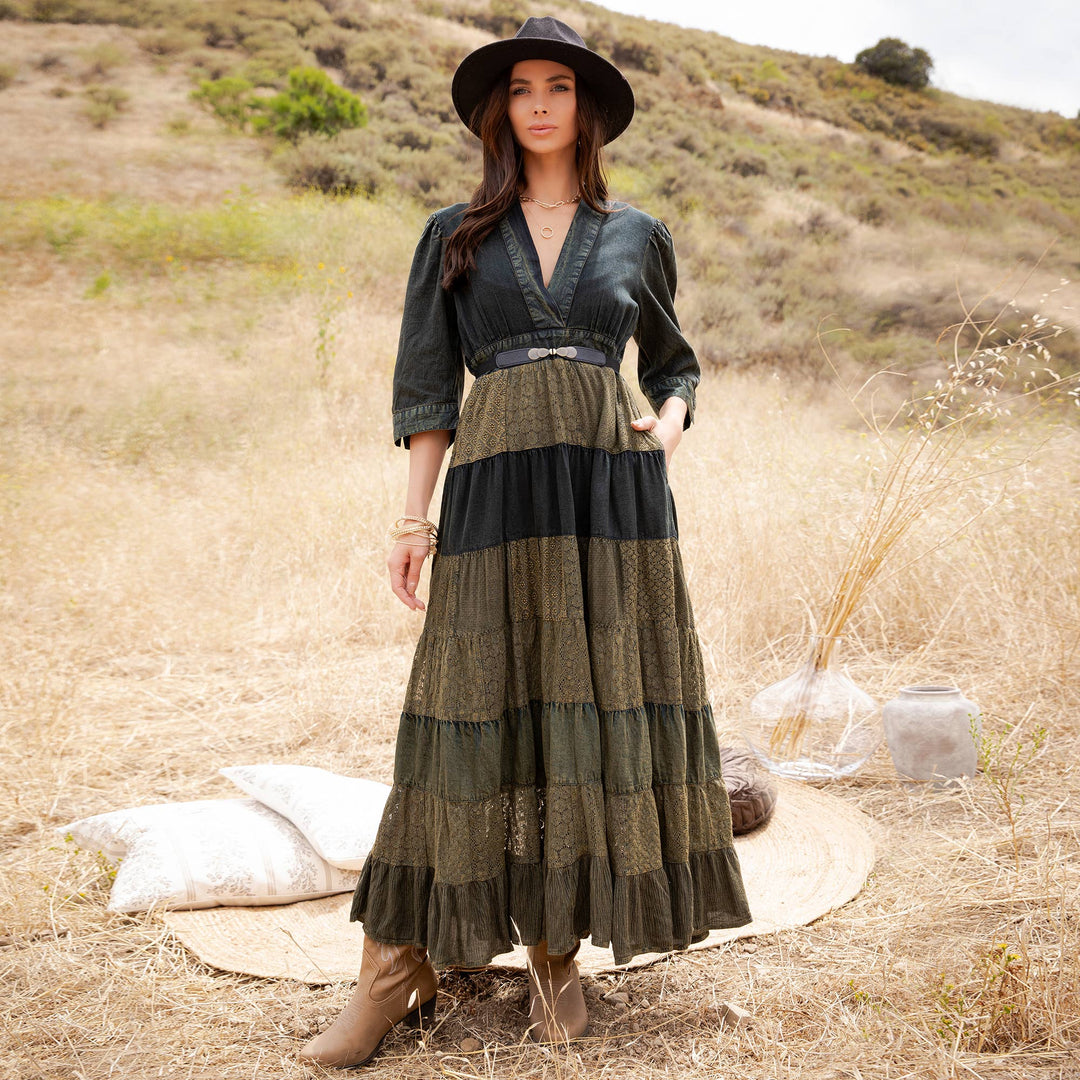 Vintage Patchwork Maxi Dress