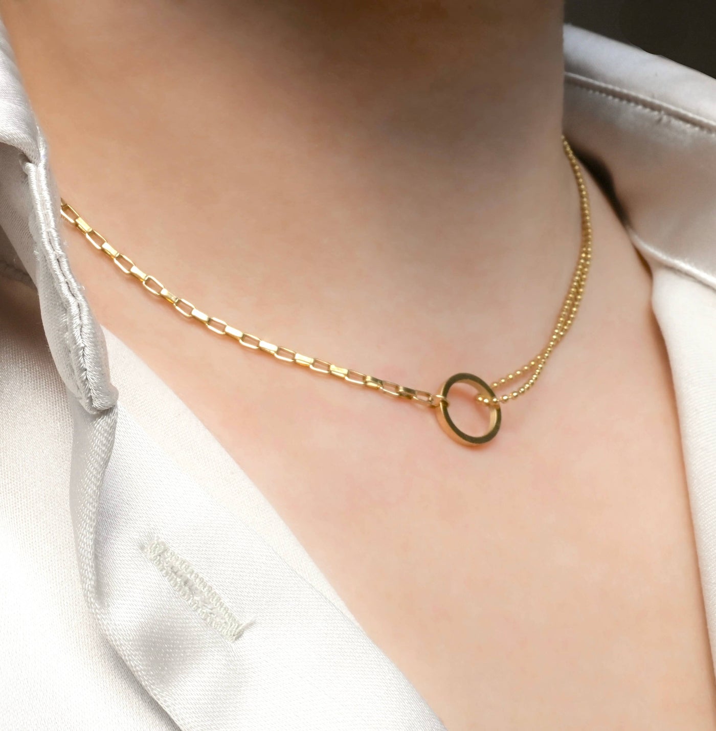 Waterproof Asymmetrical Circle Choker