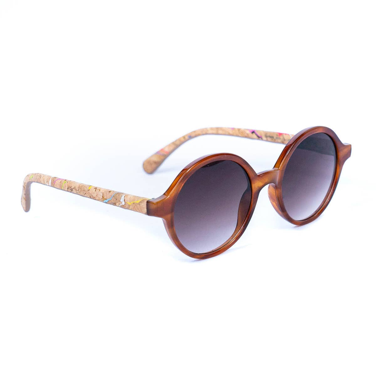 Round Sunglasses with Cork Arms