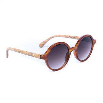 Round Sunglasses with Cork Arms