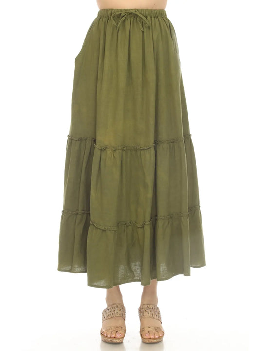Homespun Tiered Maxi Skirt