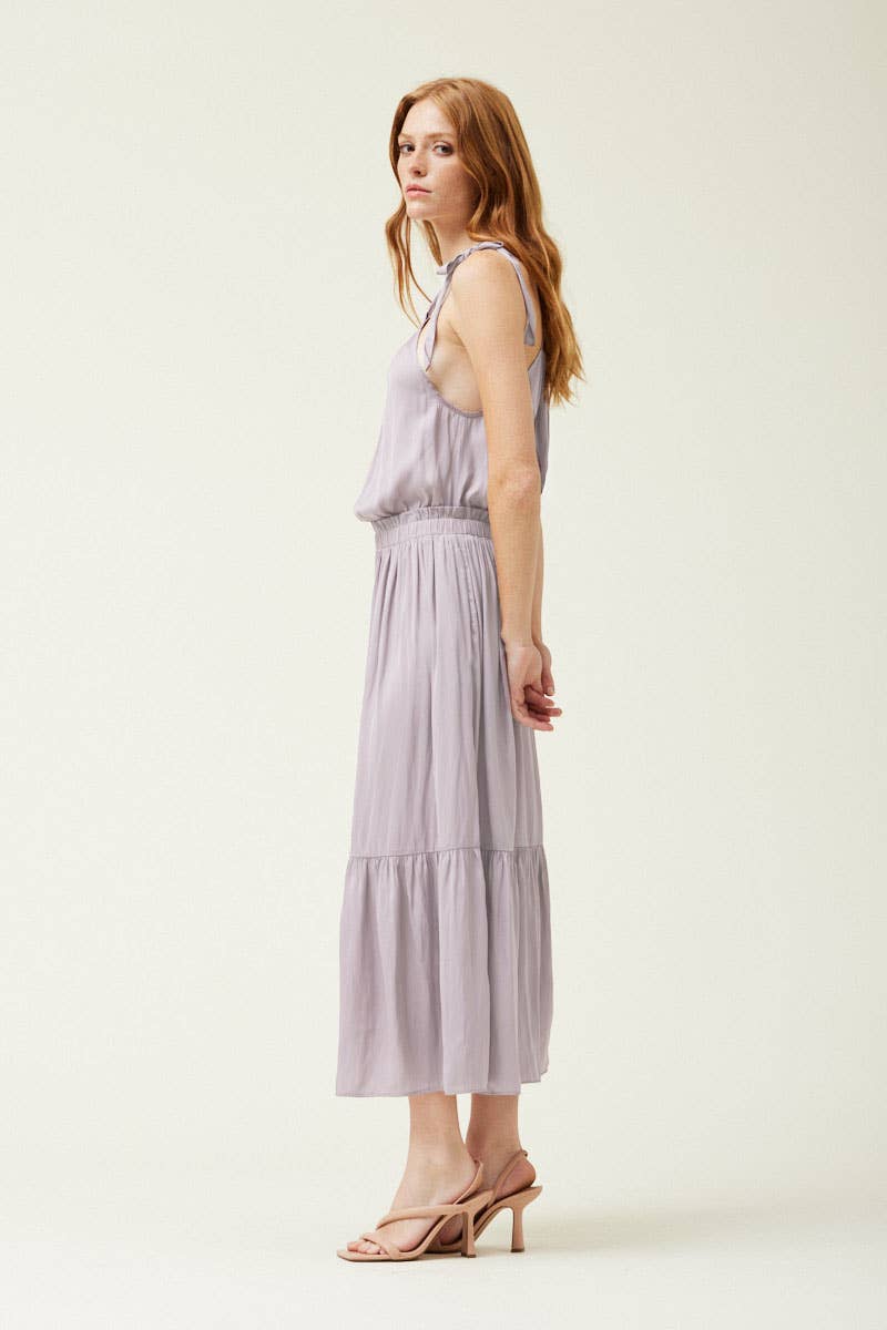 Grade & Gather 60980PP - SIDE HALTER MIDI DRESS - Simple Good