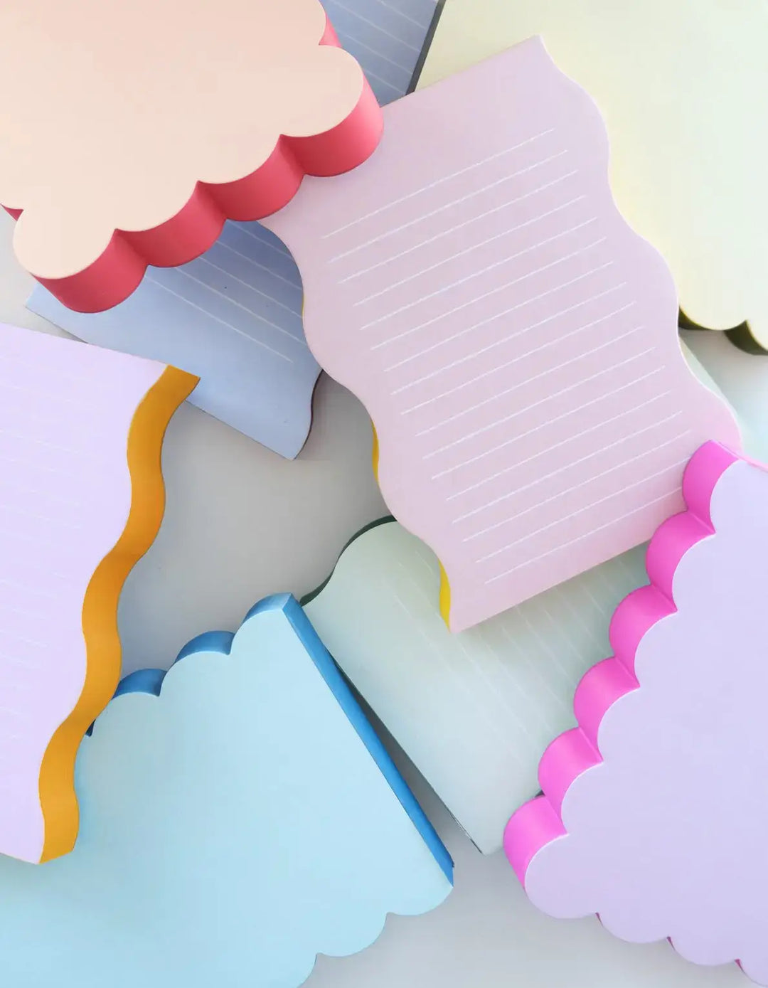 Scalloped Shaped Notepad | Peach + Persimmon Edge