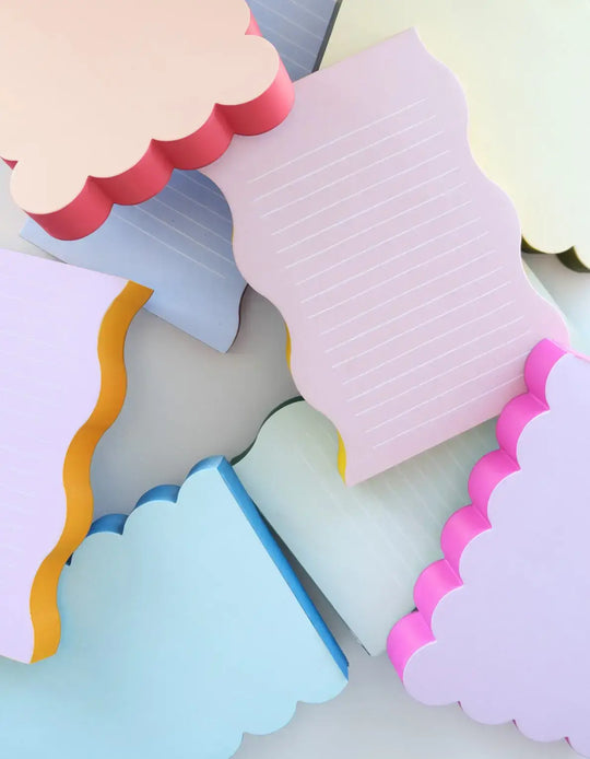 Scalloped Shaped Notepad | Peach + Persimmon Edge