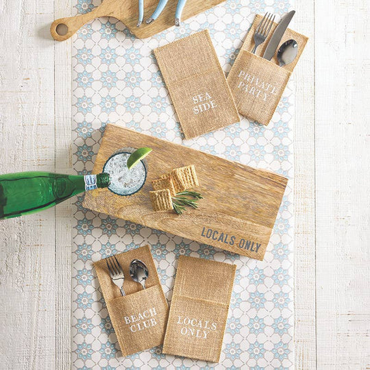 Face to Face Jute Utensil Holder Set of 4 - Beach