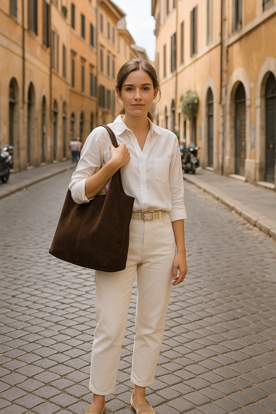 Giannina Suede Shoulder Bag