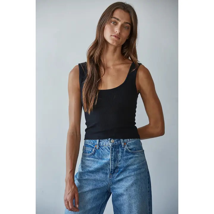 Seamless Scoop Neck Sleeveless Top