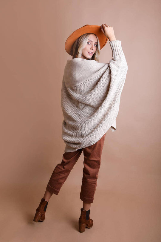 Bat Sleeve Knit Cardigan