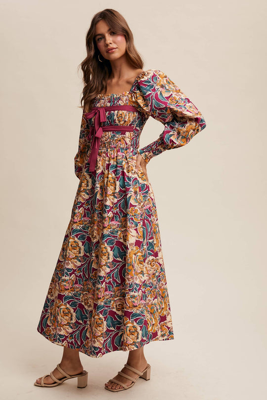 Floral Smocked Maxi Dress