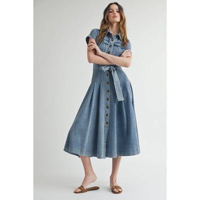 Denim Button Down Shirt Dress