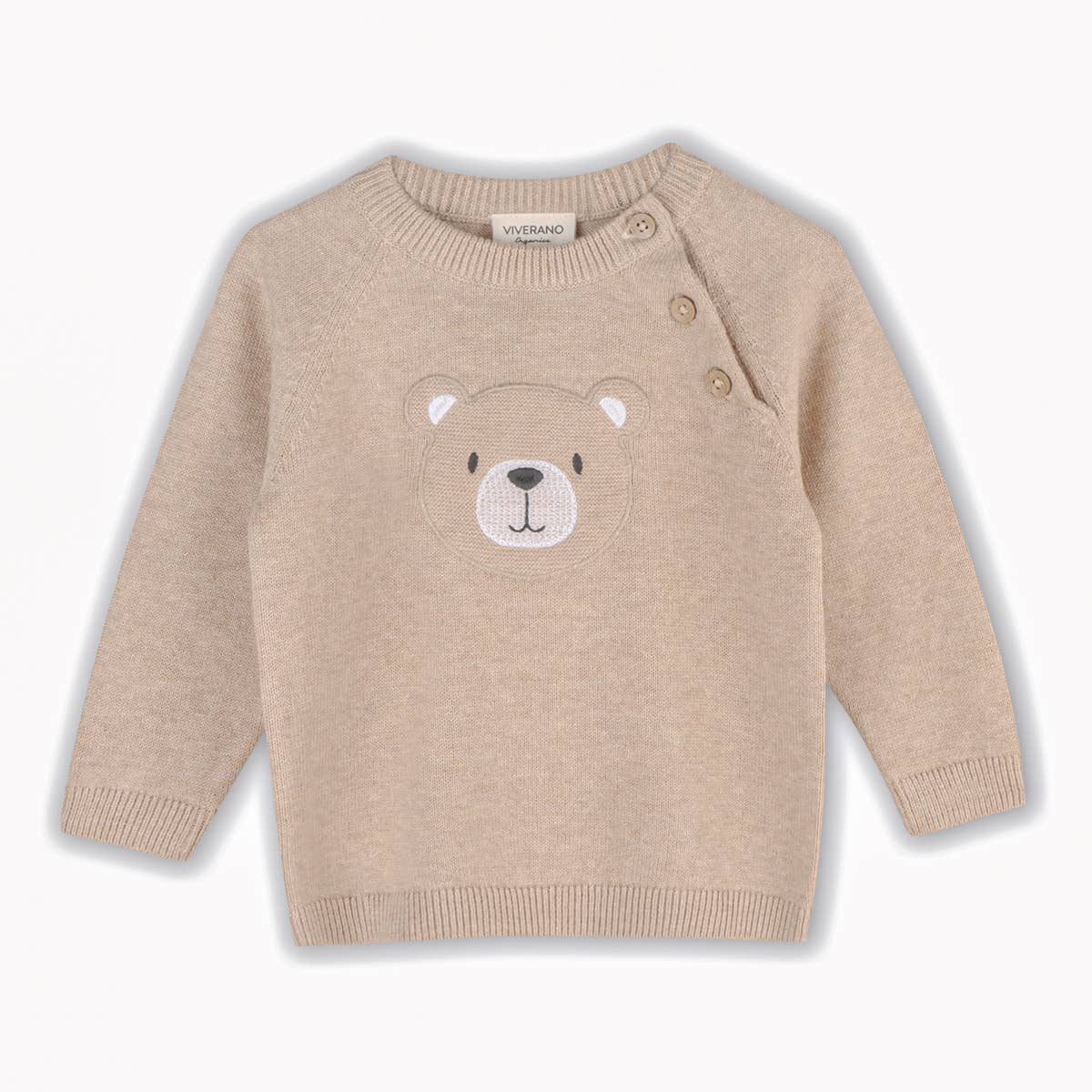 Teddy Bear Applique Baby Raglan Pullover