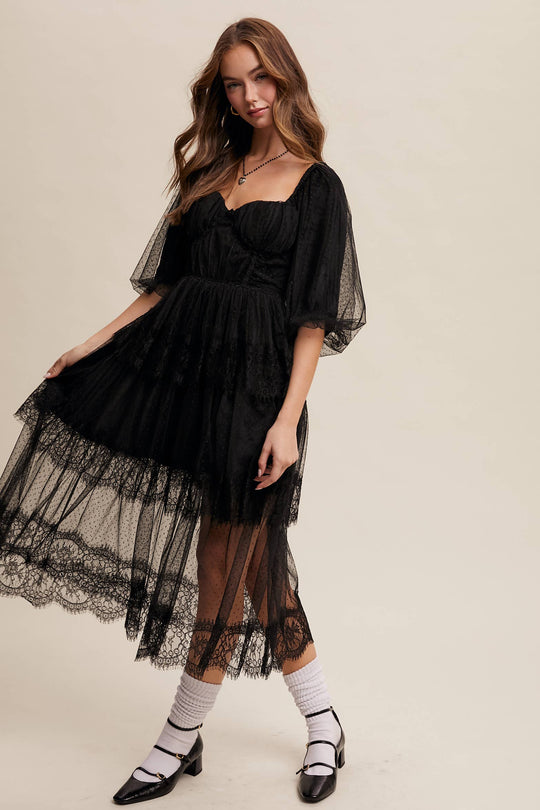 Romantic Lace Midi Dress